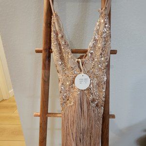 Rose gold sequin romper